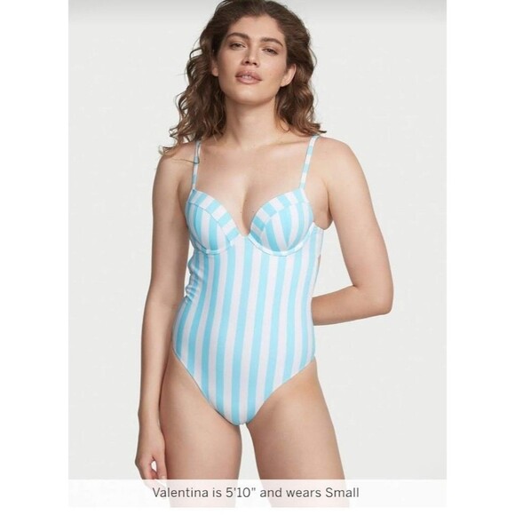 Victoria's Secret Other - Victorias Secret VS Swimsuit one piece stripes xl pushup blue cabana
